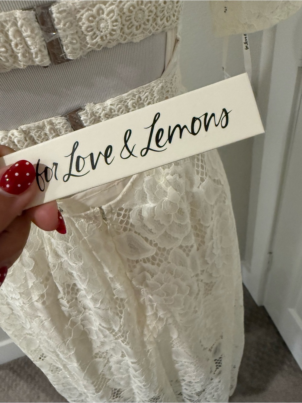 NWT For Love & Lemons Marilyn White Lace Midi Dress Bridal SZ S - Picture 10 of 10